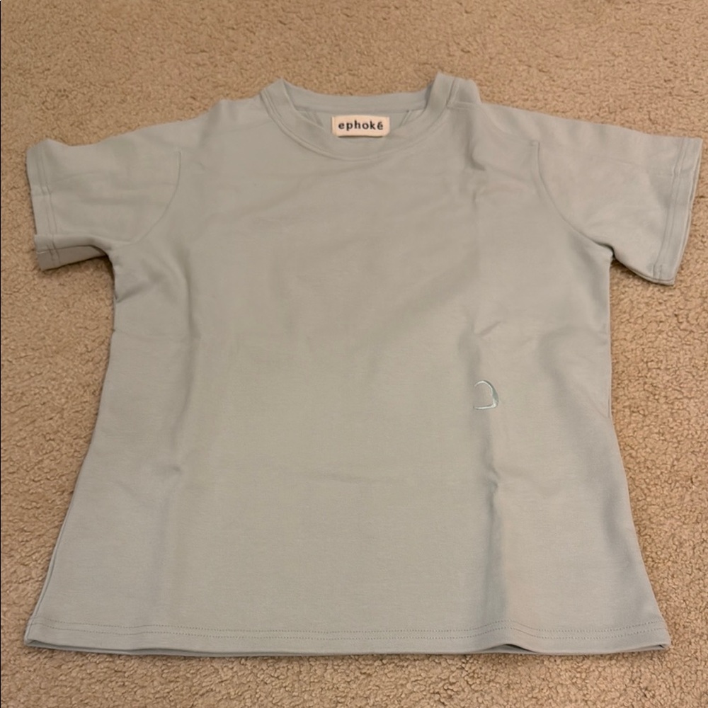 Blue Short Sleeve Tee with Crew Neck and Relaxed Fit